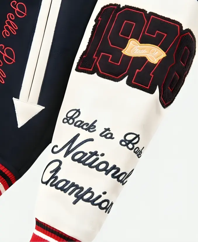 Pelle Pelle Navy Blue Wool Varsity Jacket